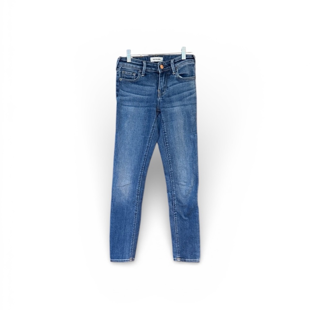 💋True Religion Women’s Halle Stretchy Skinny jeans medium wash Size 24